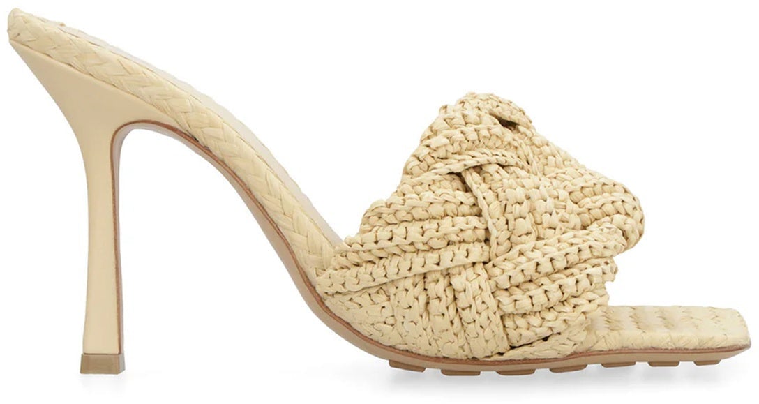 Bottega Veneta Bottega Veneta Lido Raffia Mules Beige