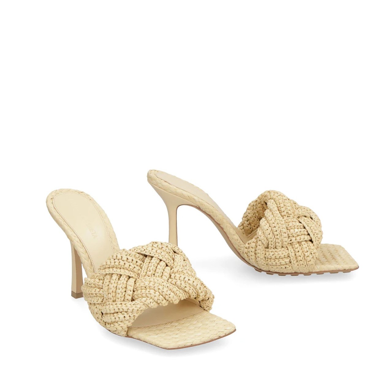 Bottega Veneta Bottega Veneta Lido Raffia Mules Beige