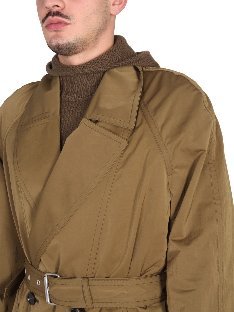 Bottega Veneta Nylon Folding Trench Coat Bruin