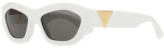 Bottega Veneta Hexagonal Faceted Acetate Sunglasses Grijs