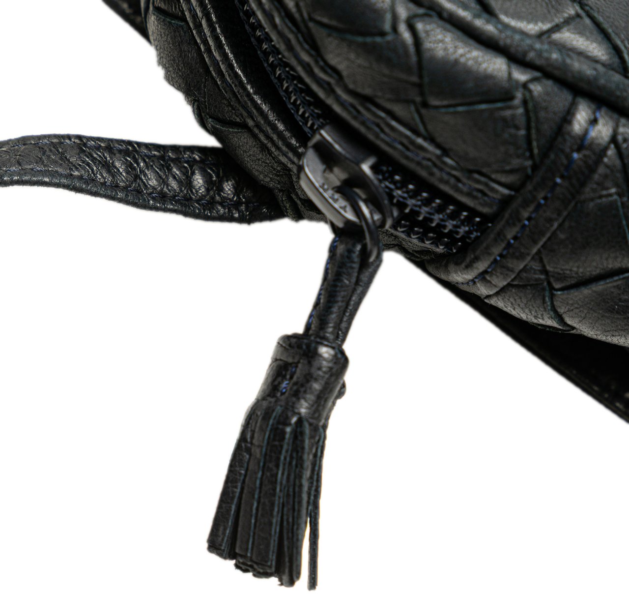 Bottega Veneta Nappa Intrecciato Crossbody Blauw