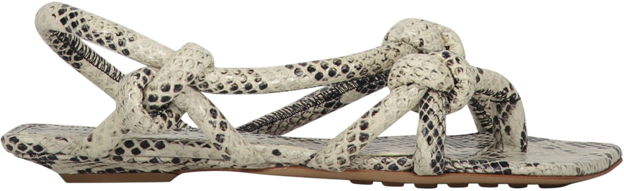 Bottega Veneta Jimbo Snakeskin print leather sandals Wit
