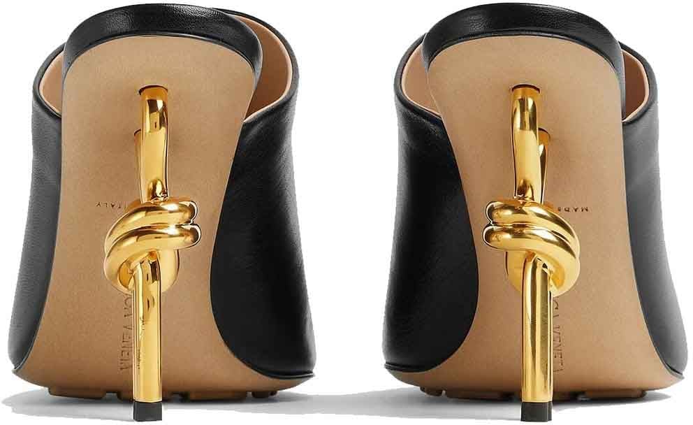 Bottega Veneta Bottega Veneta Knot Leather Mules Zwart