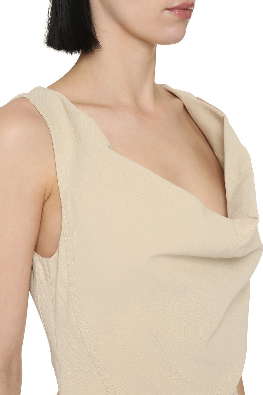 Bottega Veneta Cotton midi-dress Beige