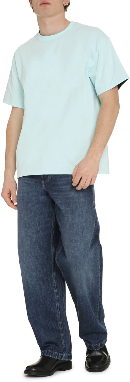Bottega Veneta Cotton crew-neck T-shirt Lichtblauw