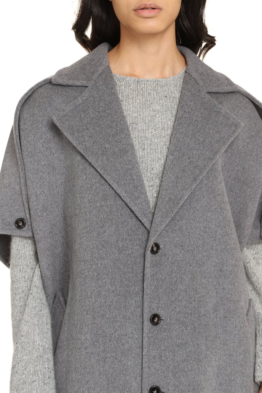 Bottega Veneta Wool and cashmere coat Grijs