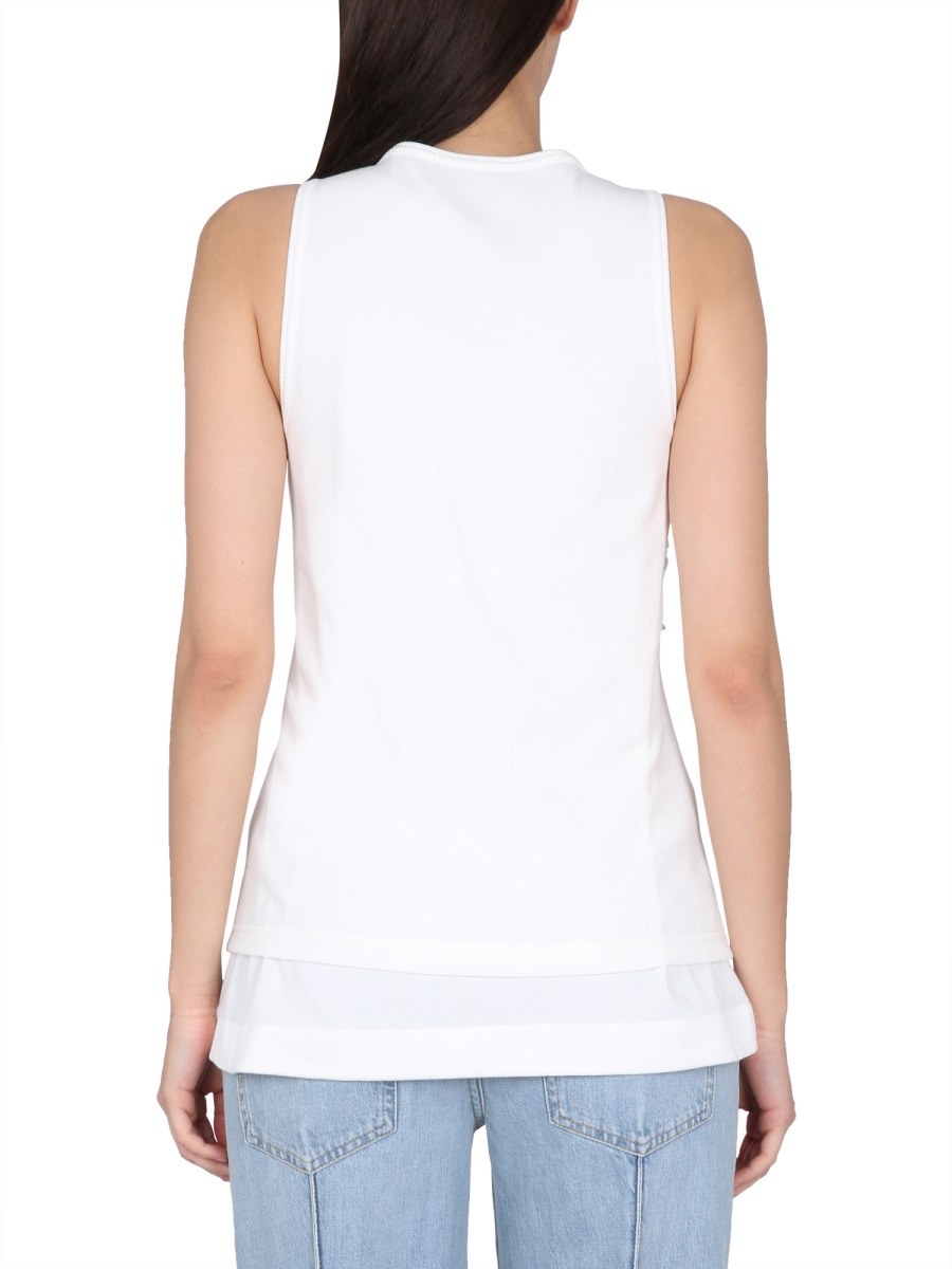 Bottega Veneta Double-Layered Jersey Top with Smooth Seamless Design Wit