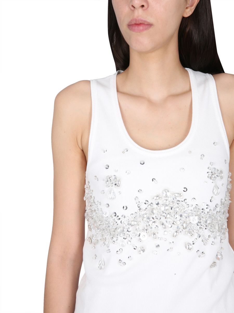 Bottega Veneta Double-Layered Jersey Top with Smooth Seamless Design Wit