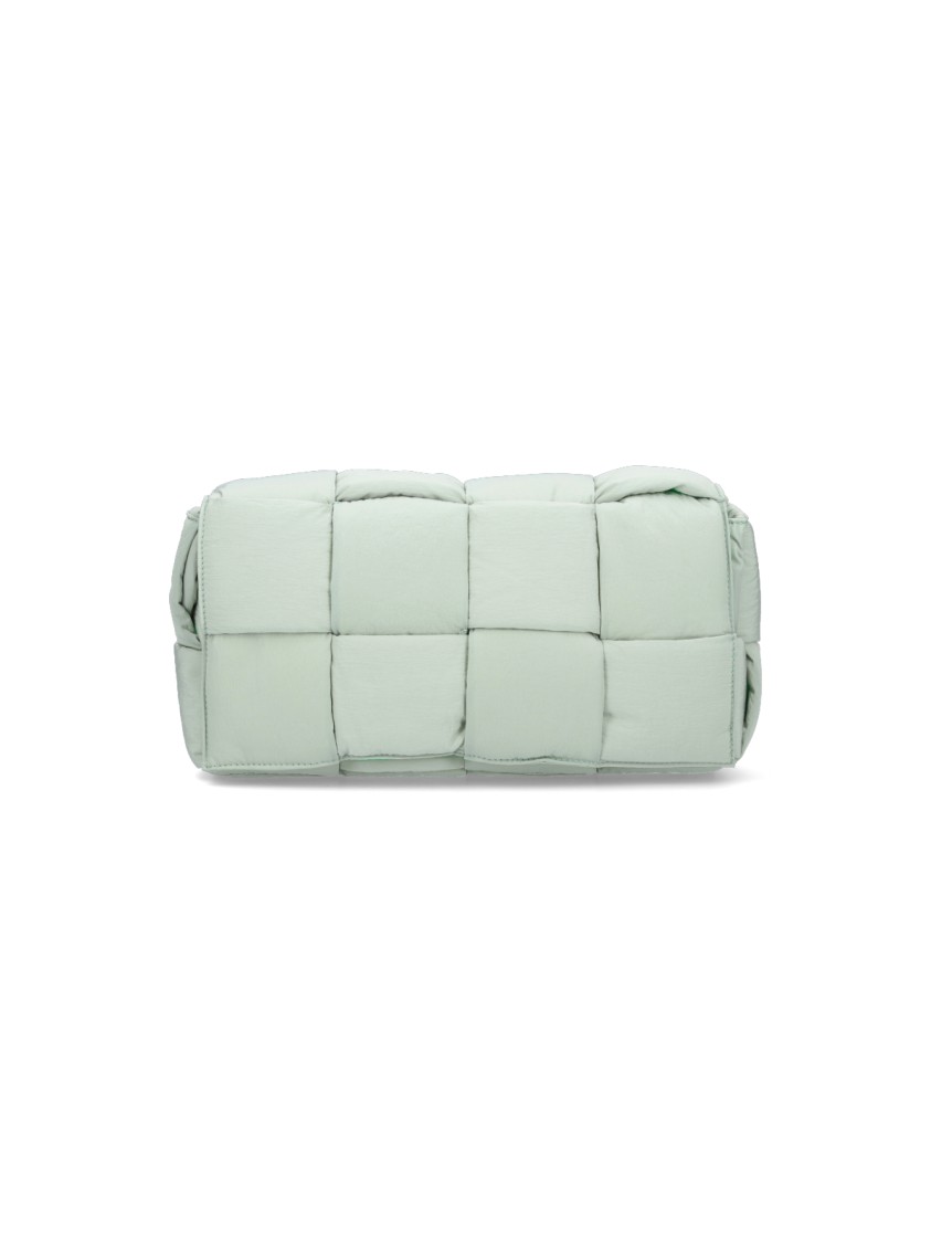 Bottega Veneta Padded Nylon Bag With Quilted Design And Adjustable Strap Groen