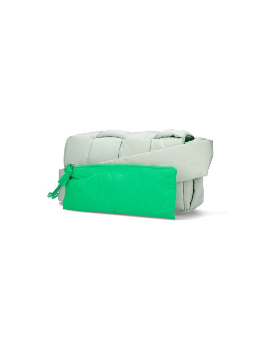Bottega Veneta Padded Nylon Bag With Quilted Design And Adjustable Strap Groen