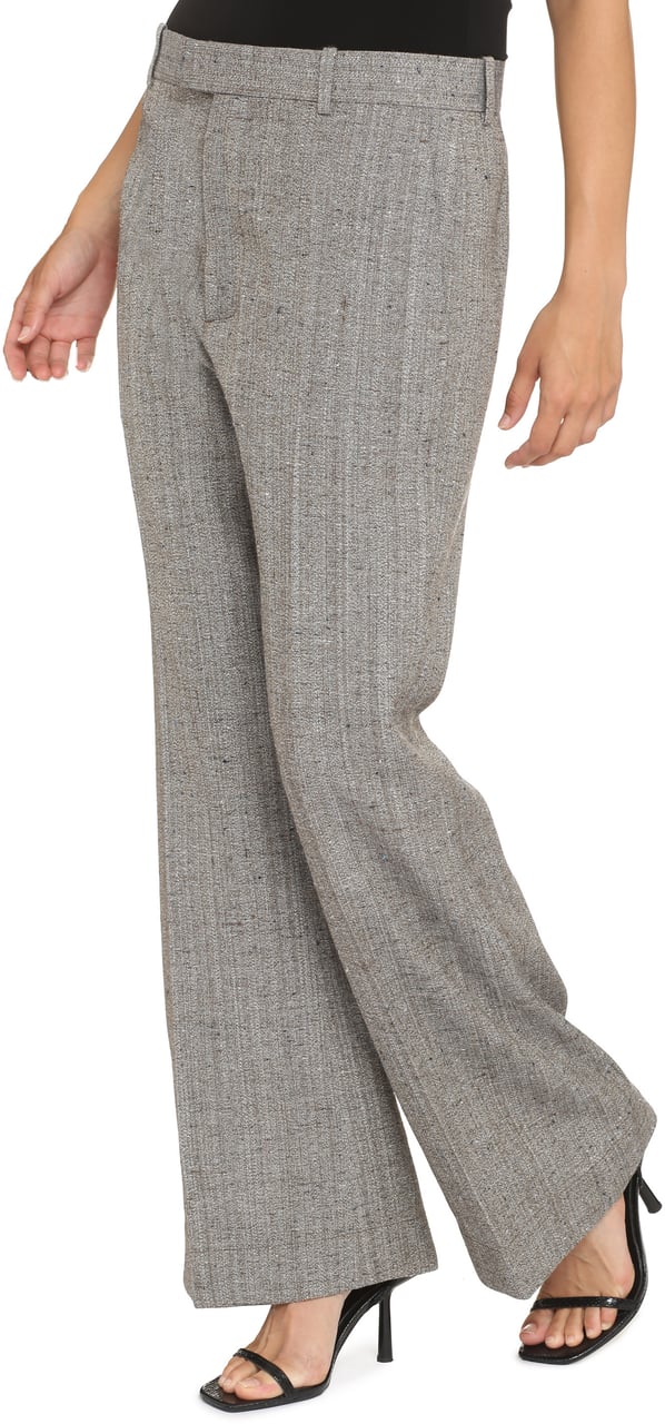 Bottega Veneta Wool and silk flares pants Grijs