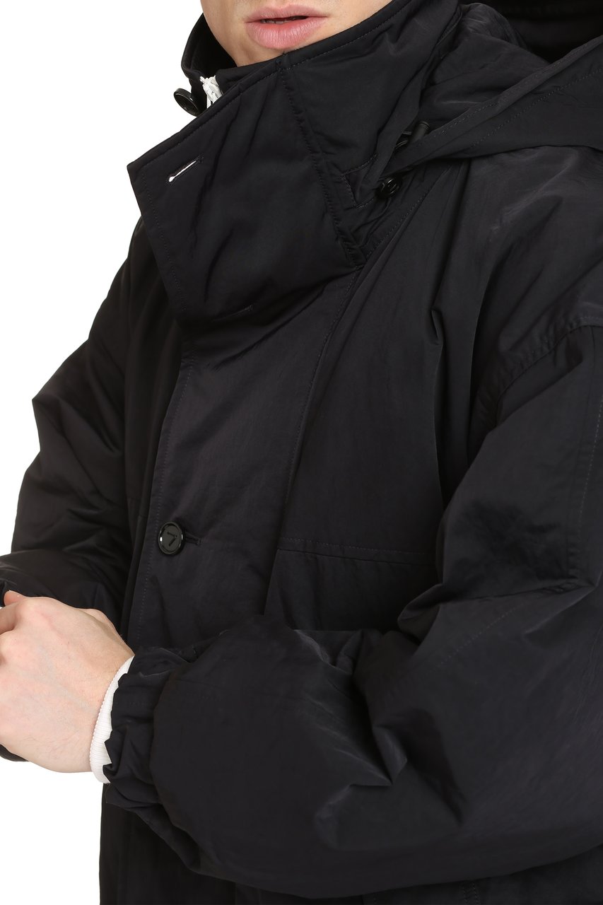 Bottega Veneta Hooded nylon jacket Zwart
