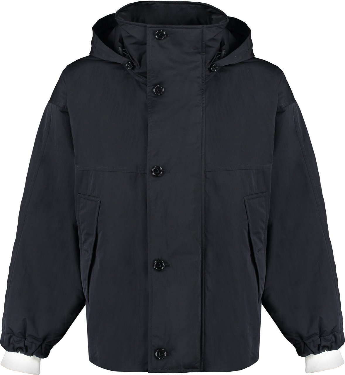 Bottega Veneta Hooded nylon jacket Zwart