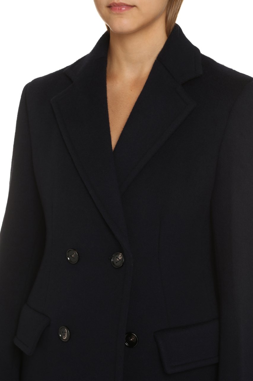 Bottega Veneta Double-breasted wool and cashmere coat Blauw