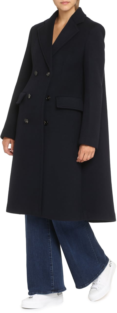 Bottega Veneta Double-breasted wool and cashmere coat Blauw