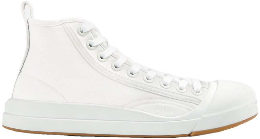 Bottega Veneta Vulcan Canvas High-top Sneakers Wit