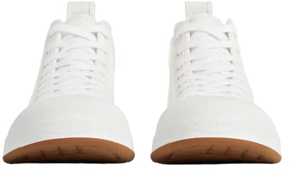 Bottega Veneta Vulcan Canvas High-top Sneakers Wit