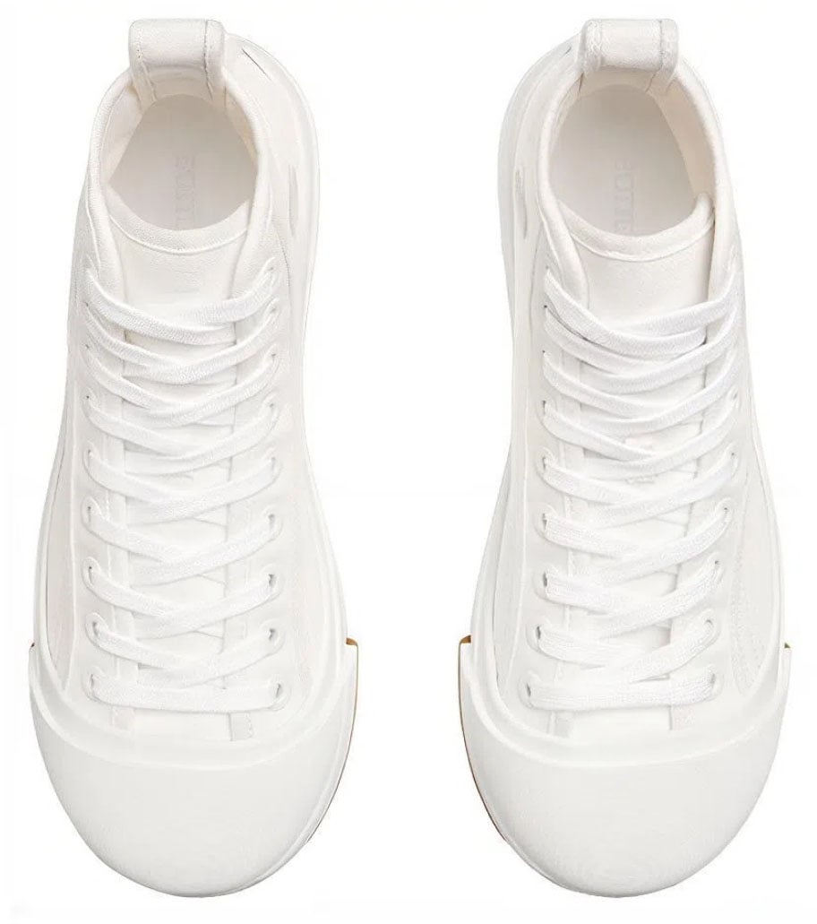 Bottega Veneta Vulcan Canvas High-top Sneakers Wit
