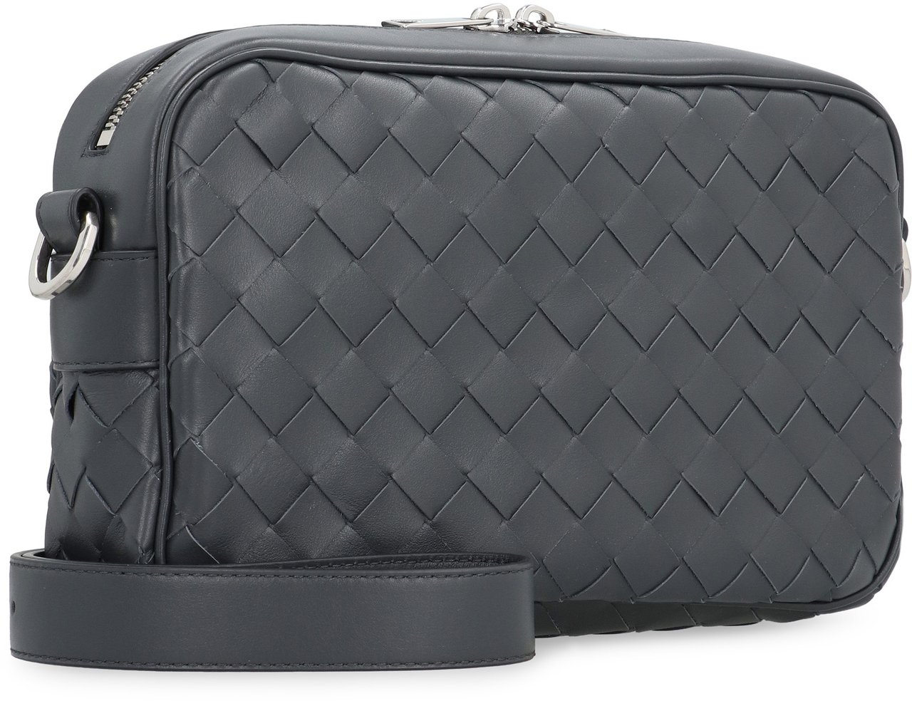 Bottega Veneta Small Intrecciato Camera Bag Zilver