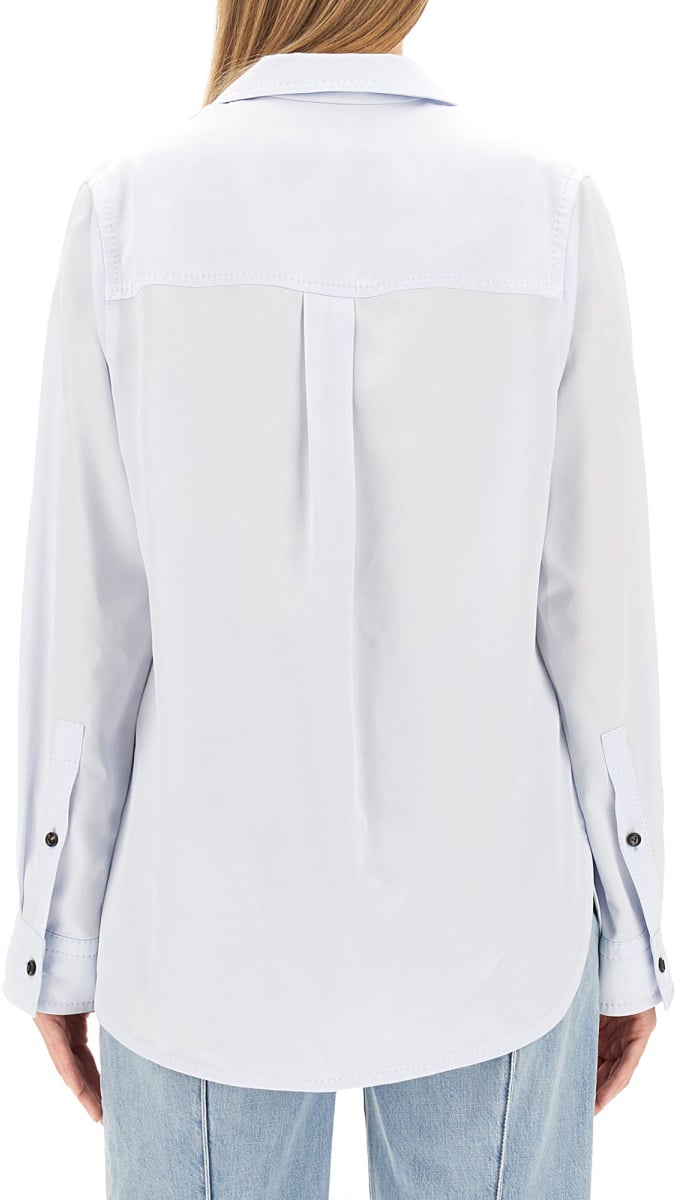 Bottega Veneta Twill Shirt with Classic Collar and Button-Down Front Wit