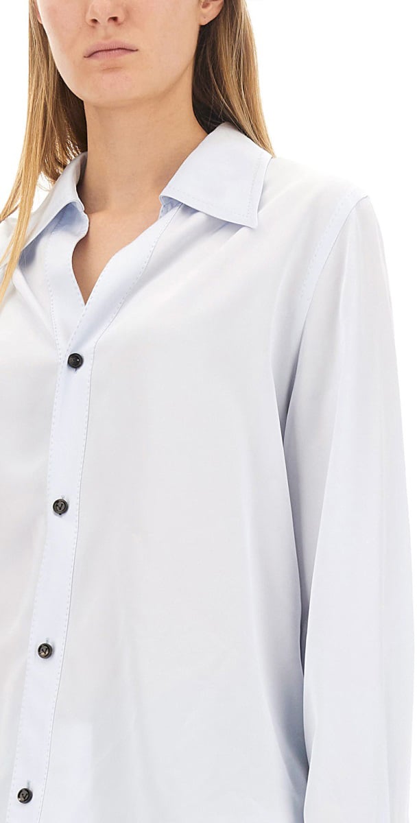 Bottega Veneta Twill Shirt with Classic Collar and Button-Down Front Wit