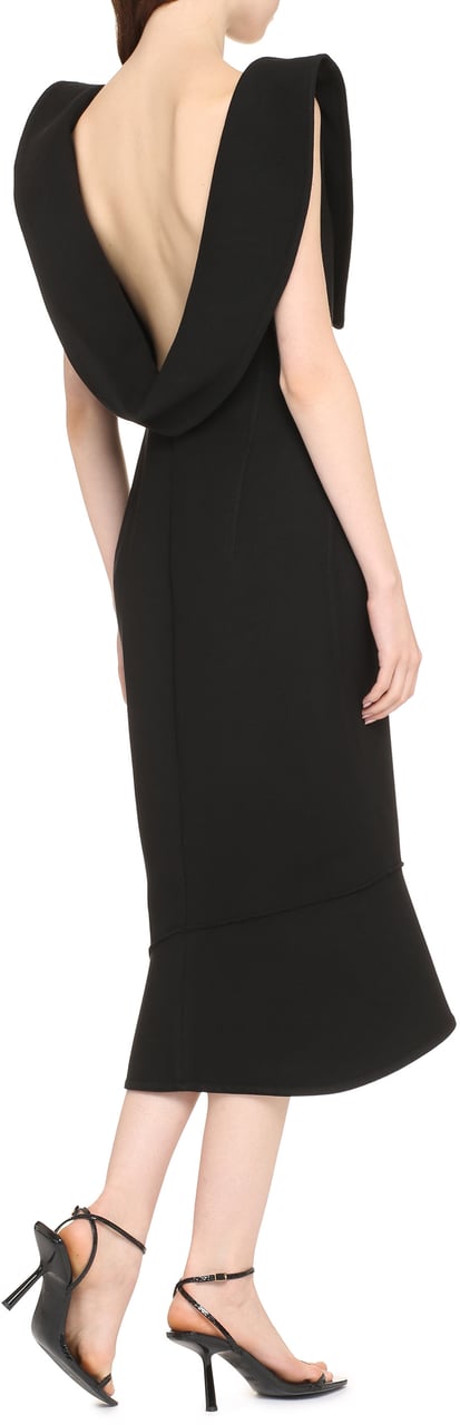 Bottega Veneta Cotton blend midi-dress Zwart