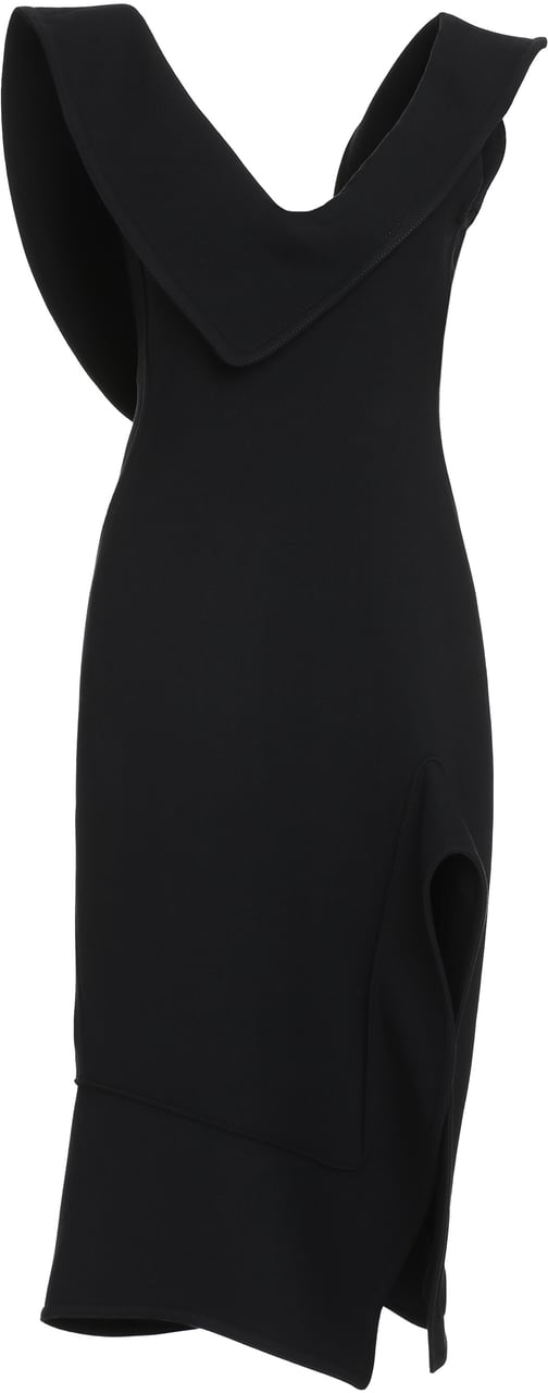 Bottega Veneta Cotton blend midi-dress Zwart