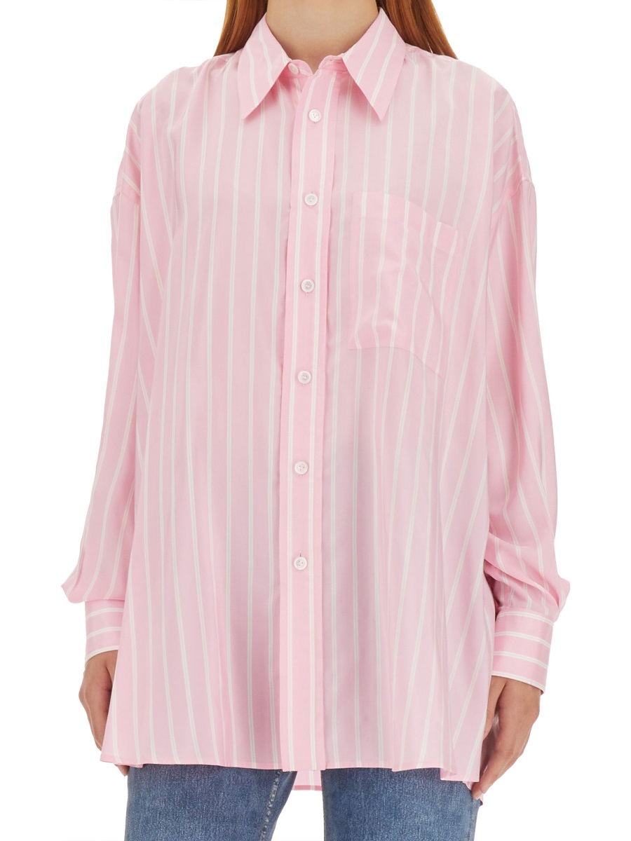 Bottega Veneta Regular Fit Silk Shirt with Refined Texture Neutraal