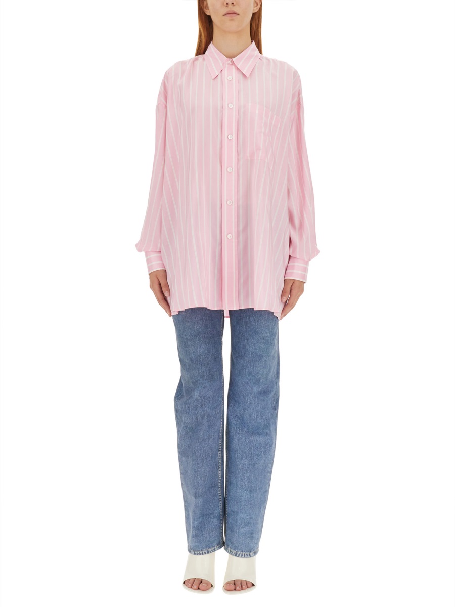 Bottega Veneta Regular Fit Silk Shirt with Refined Texture Neutraal