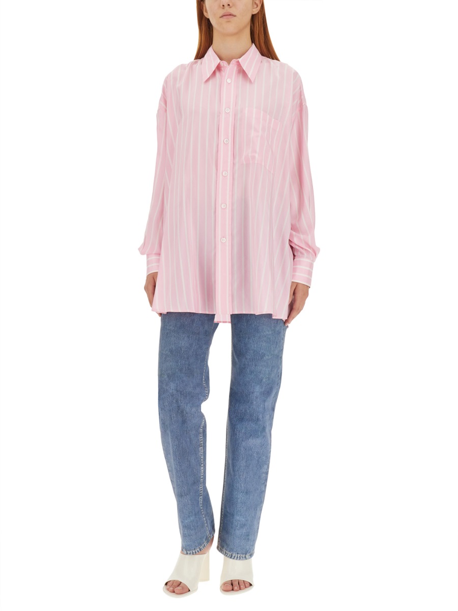 Bottega Veneta Regular Fit Silk Shirt with Refined Texture Neutraal