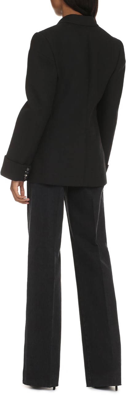 Bottega Veneta Cotton blend single-breast jacket Zwart