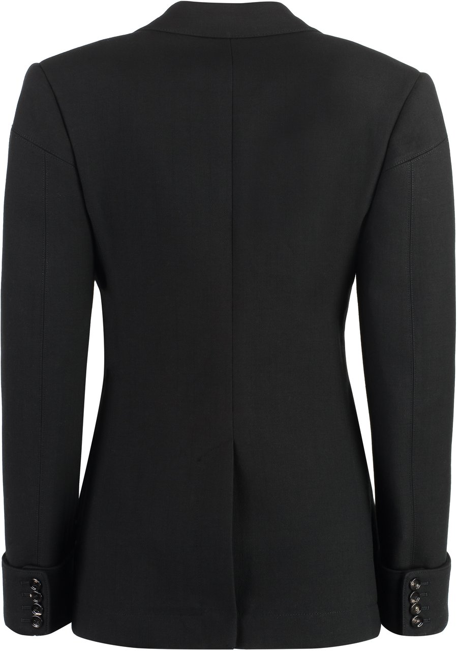 Bottega Veneta Cotton blend single-breast jacket Zwart
