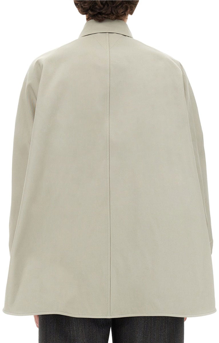 Bottega Veneta Cotton Twill Overshirt with Structured Collar Neutraal