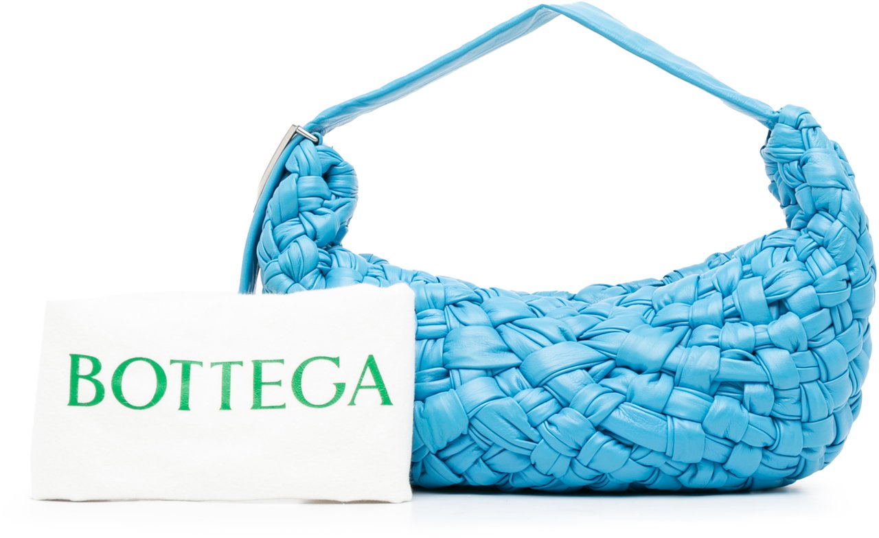 Bottega Veneta Foulard Intrecciato Banana Blauw