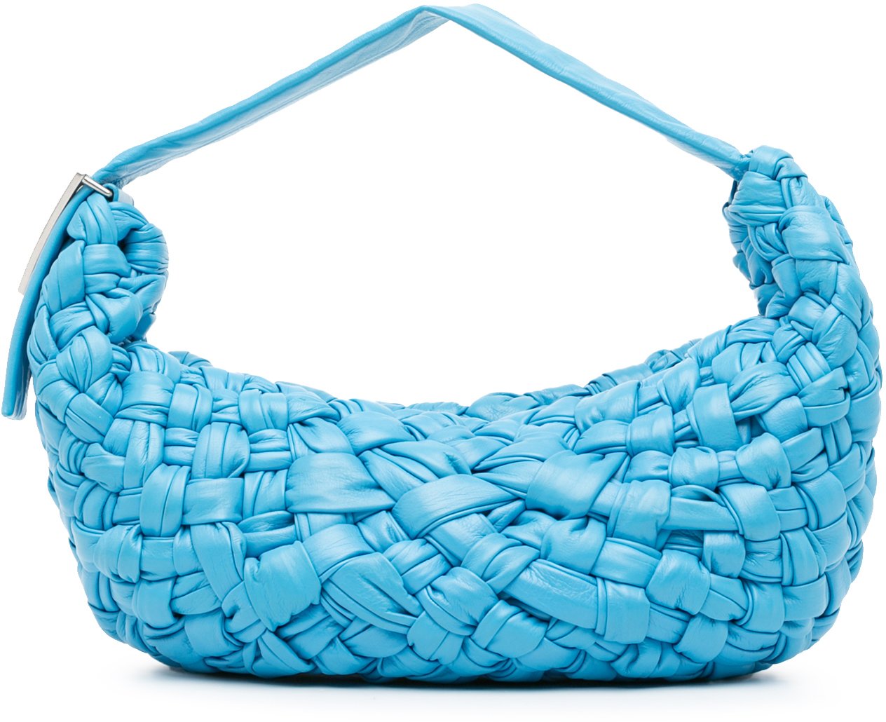 Bottega Veneta Foulard Intrecciato Banana Blauw