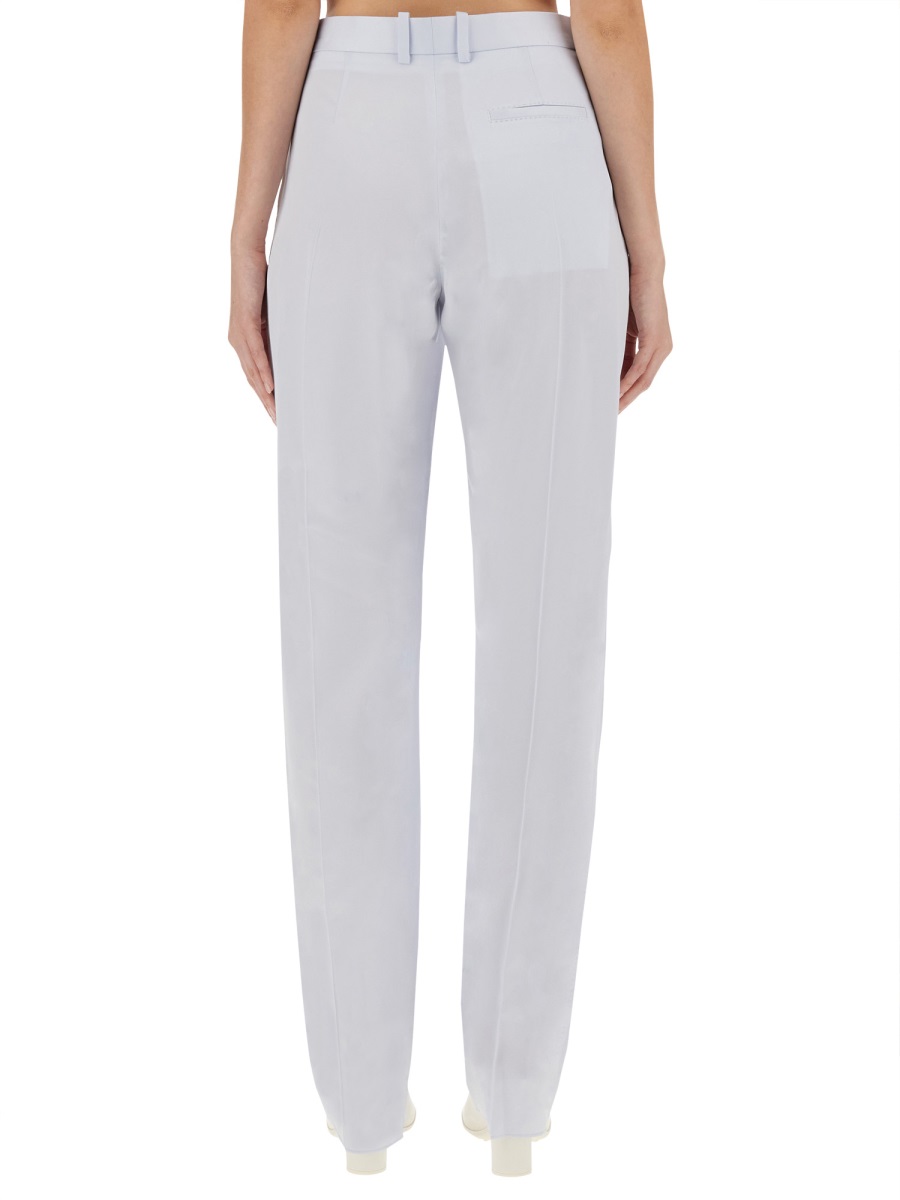 Bottega Veneta Wide Leg Straight Cut Pants with Flowing Drape Wit