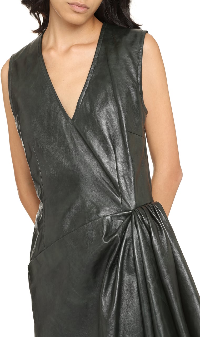 Bottega Veneta Leather dress Groen