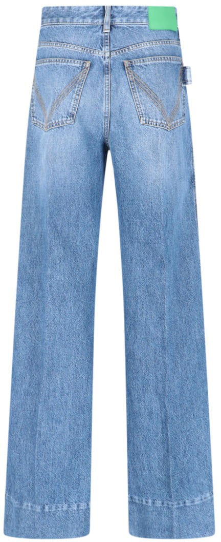 Bottega Veneta Wide-Leg Jeans With Medium Rise And Tool Loop Blauw