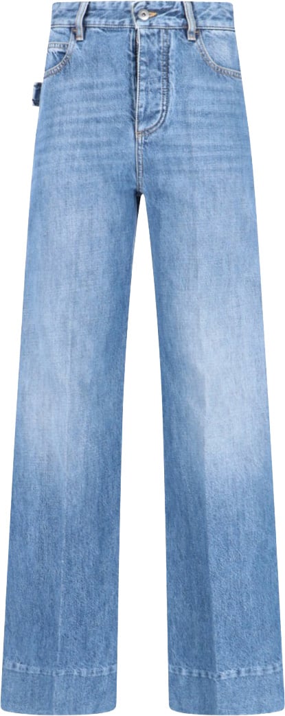 Bottega Veneta Wide-Leg Jeans With Medium Rise And Tool Loop Blauw