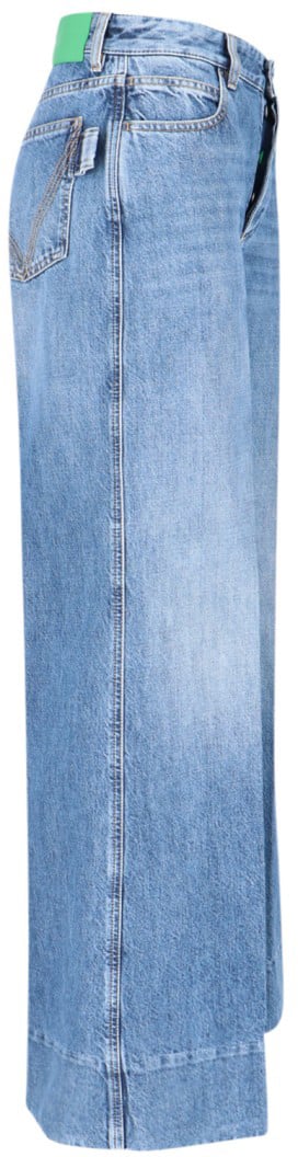 Bottega Veneta Wide-Leg Jeans With Medium Rise And Tool Loop Blauw