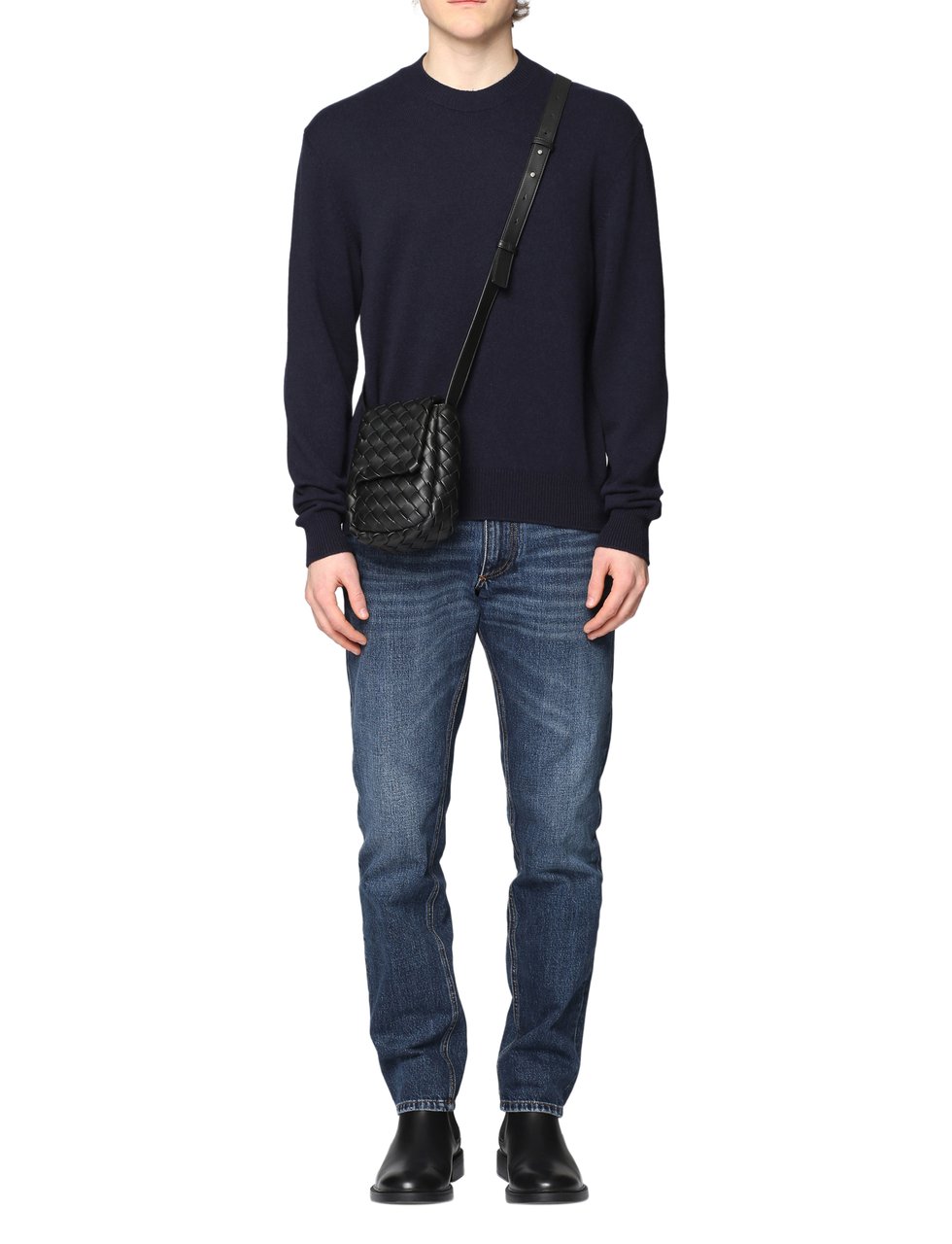 Bottega Veneta Crew-neck cashmere sweater Navy