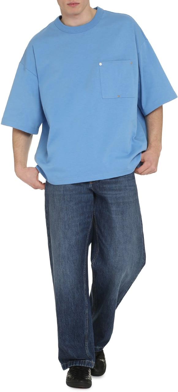 Bottega Veneta Cotton crew-neck T-shirt Lichtblauw
