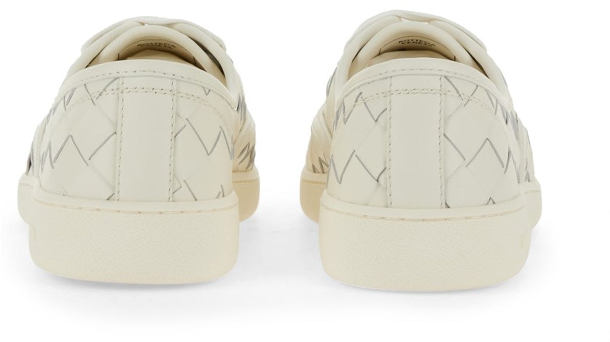 Bottega Veneta Intrecciato Leather Sneakers Wit