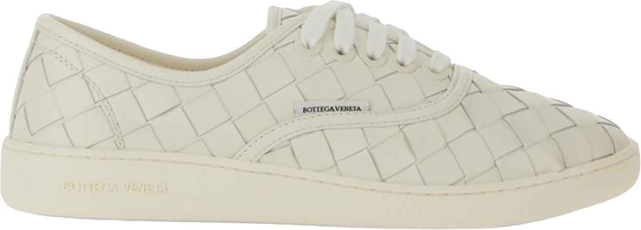 Bottega Veneta Intrecciato Leather Sneakers Wit