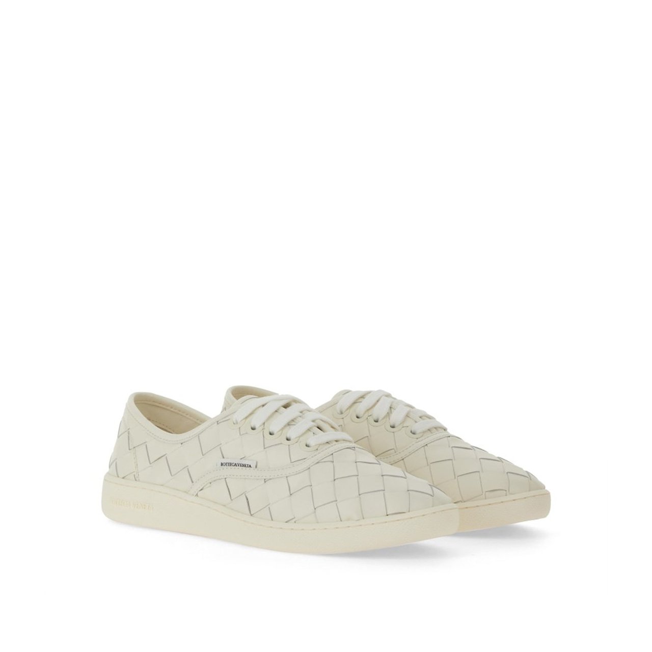 Bottega Veneta Bottega Veneta Intrecciato Leather Sneakers Wit