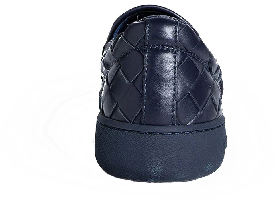 Bottega Veneta Bottega Veneta Intrecciato Leather Sneakers Blauw