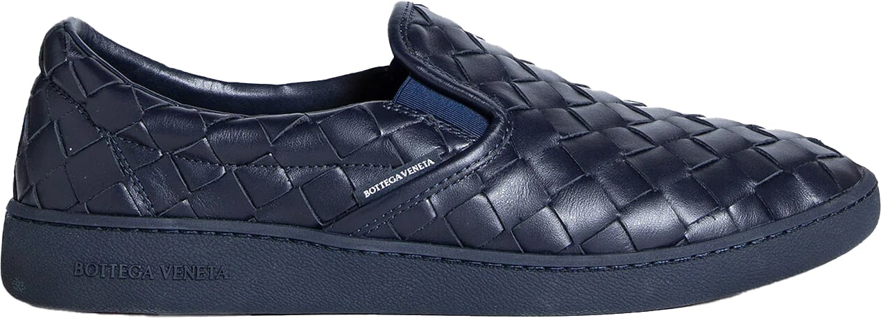 Bottega Veneta Bottega Veneta Intrecciato Leather Sneakers Blauw