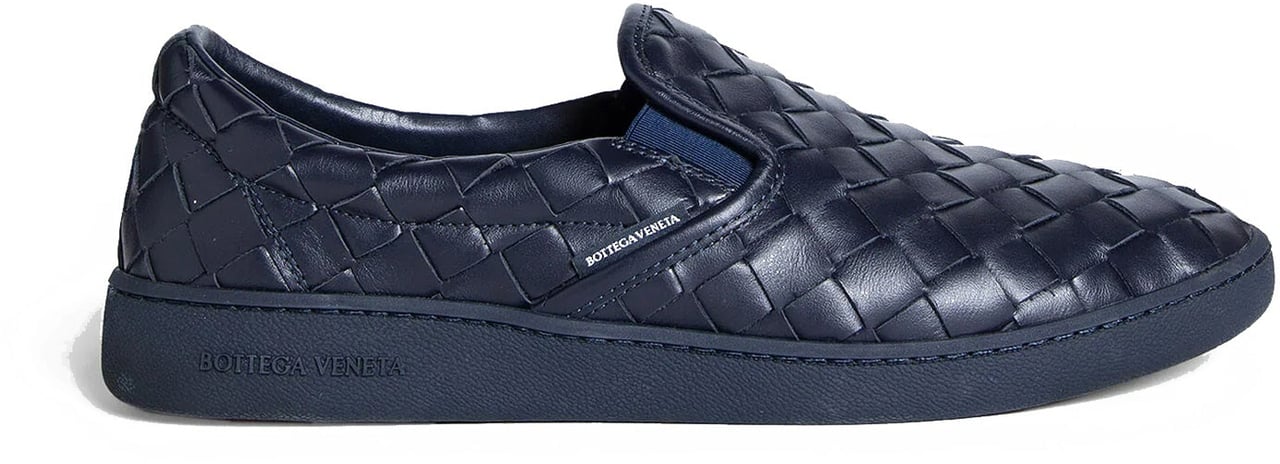 Bottega Veneta Bottega Veneta Intrecciato Leather Sneakers Blauw