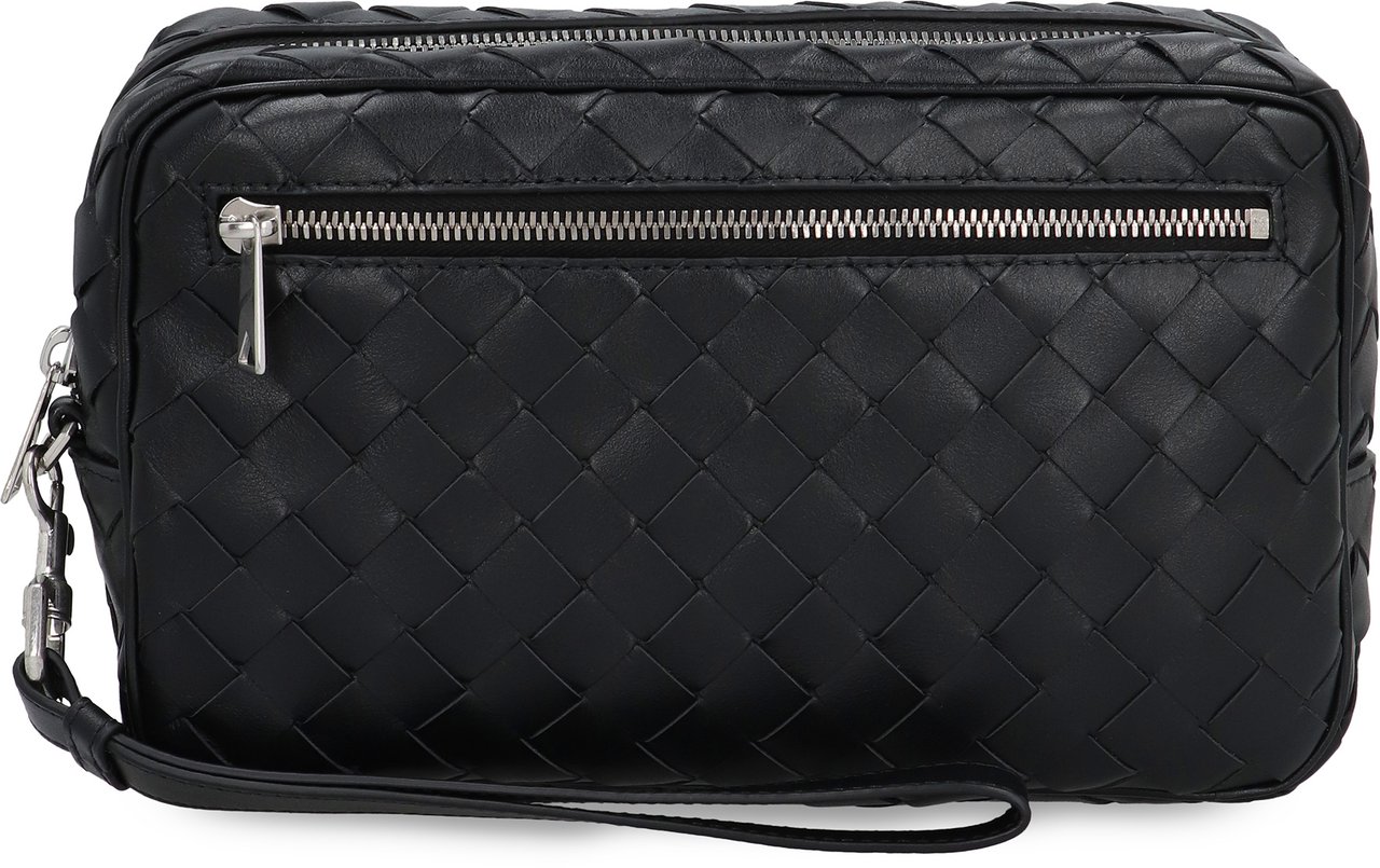 Bottega Veneta Leather pouch Zwart