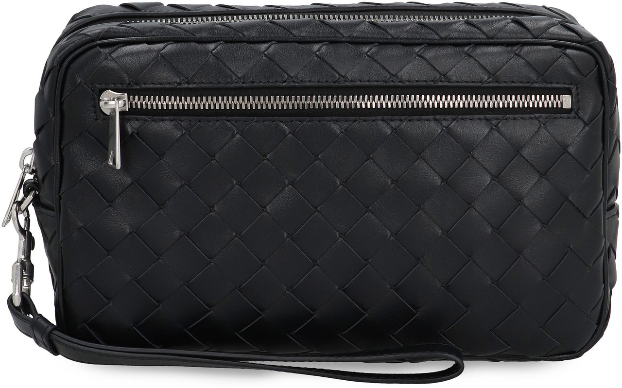 Bottega Veneta Leather pouch Zwart